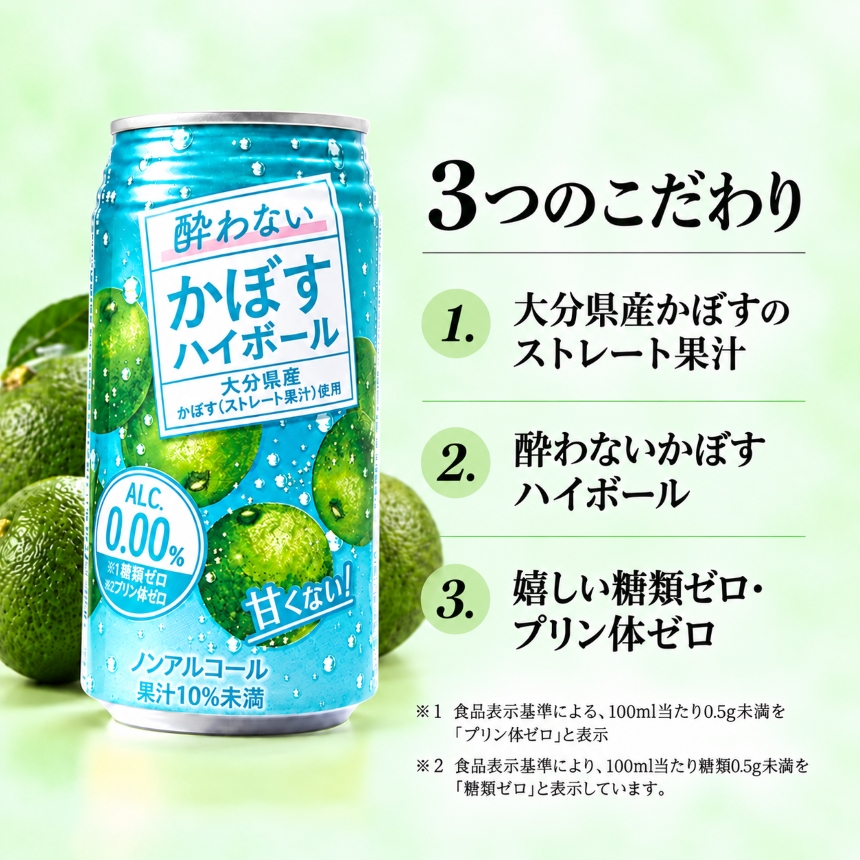 【選べる発送回数(単品 / 3回 / 6回 / 12回)】ノンアル 酔わないかぼすハイボール 0% 340ml×24本